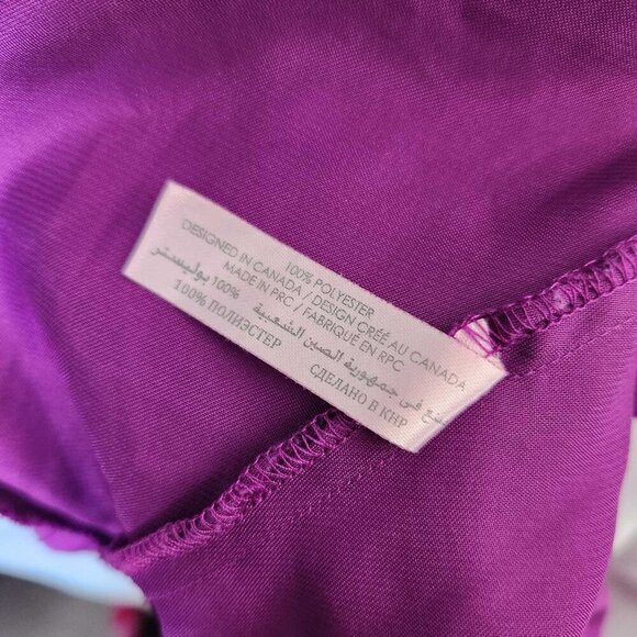 Vintage silky milkmaid slip dress with ruffles ✦ purple and black mini night gow - Picture 9 of 14